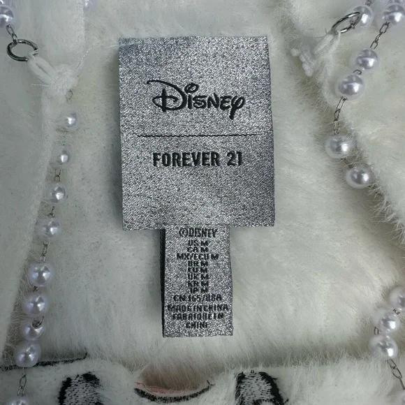 Disney x Forever 21 Marie Faux Fur Pearl Strap Top – Size M (NWT) - Picture 8 of 9